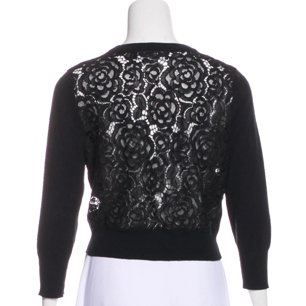 Karl Lagerfeld Paris Navy/Black Lace Cardigan